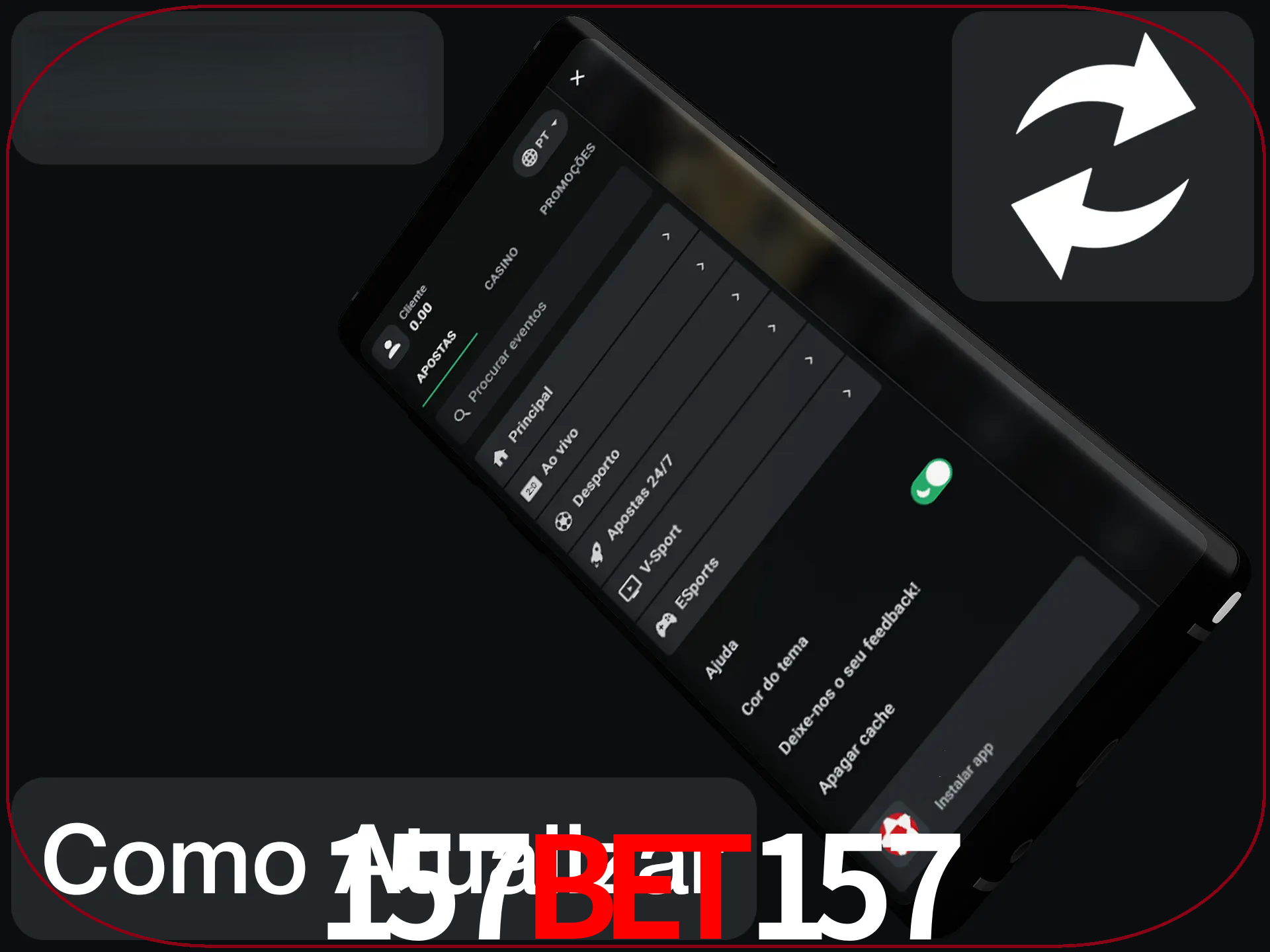 O aplicativo é atualizado automaticamente quando você faz o login.