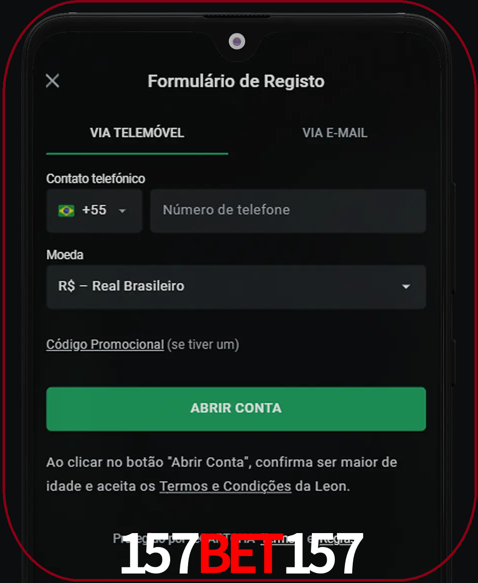 Abra o aplicativo e inicie o processo de registro.